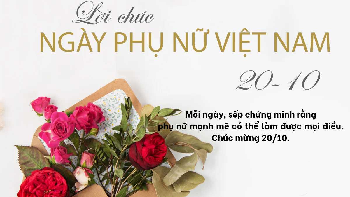 Lời chúc 20/10 dành cho sếp nữ trang trọng